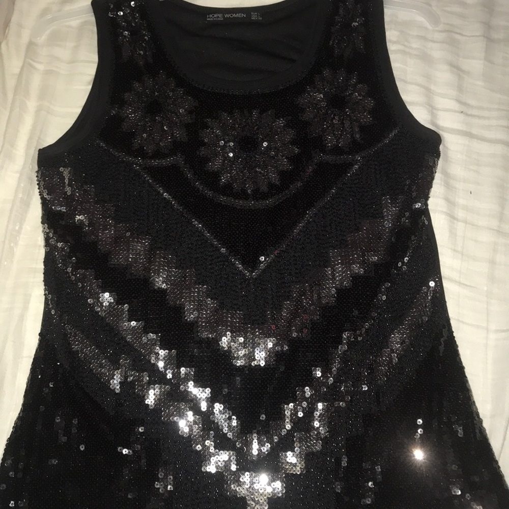Black and silver blouse